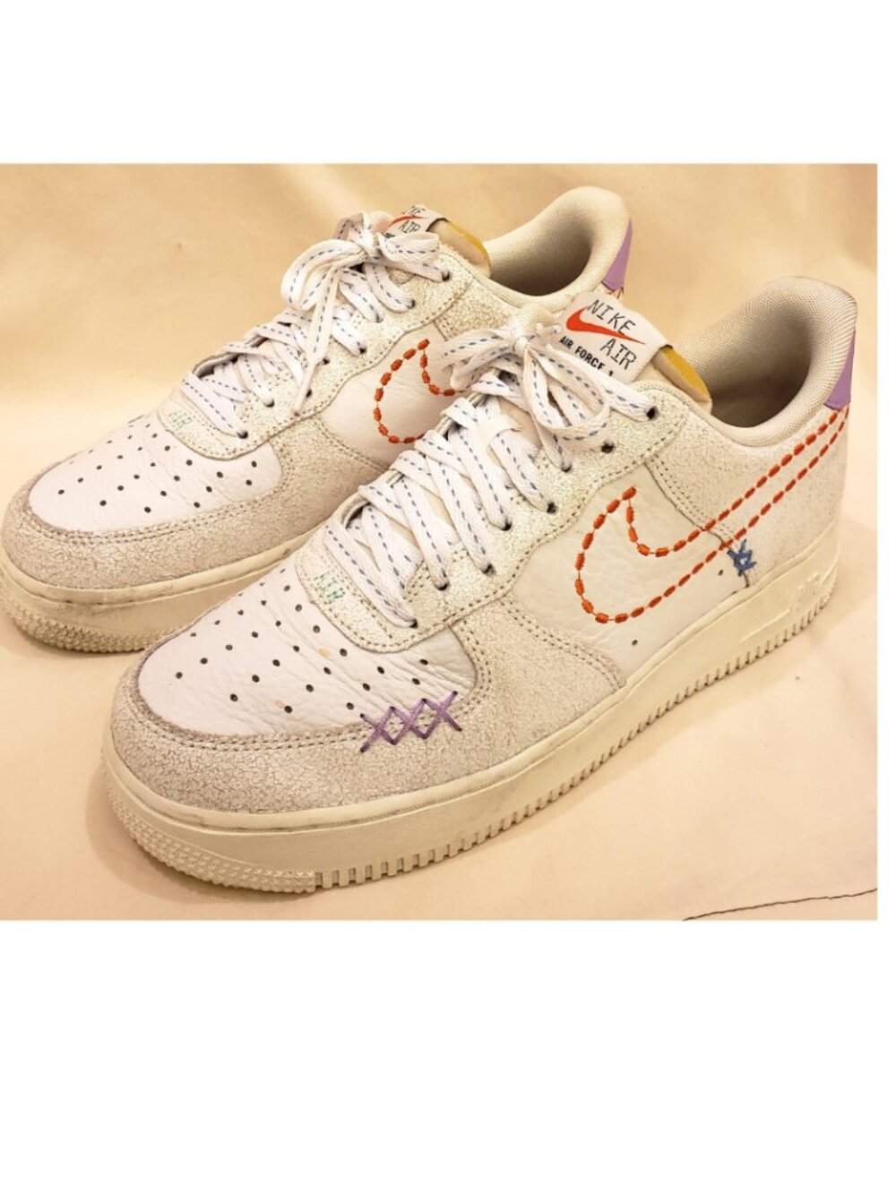 Nike Women's Sneakers Air Force 1  Size- 9.5 White/Purple